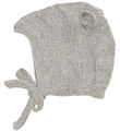 Huttelihut Baby Hat w. Ears - Alpaca wool - Knitted - Grey Melan