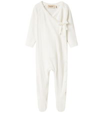 MarMar Jumpsuit w. Feet - Rubetta - Rib - Gentle White
