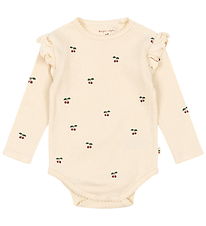 Konges Sløjd Bodysuit l/s - Sui - Cherry w. Pointelle
