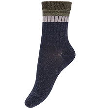 MP Strumpor - Rib - Norma - Glitter - Marinblå