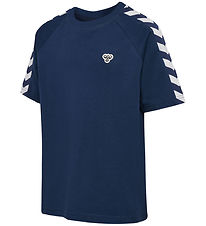 Hummel T-shirt - HmlJR Archive - Dress Blues w. Logo