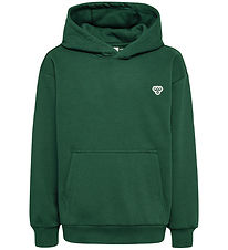 Hummel Hoodie - HmlJR - Dark Green w. Logo