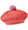 MarMar Beret - Gebreid - Wol/Katoen - Alexo - Tomaat Stripe