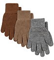 Konges Sløjd Handskar - Ull/Akryl - Filla - 3-pack - Grey Melang