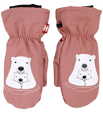 DYR-Cph Mittens w. Fleece - DYRPaw - DK Rose Beige w. Polar Bear