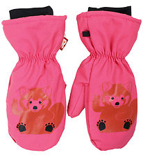 DYR-Cph Mittens w. Fleece - DYRPaw - Spicy Pink Red Peace Panda