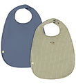 Konges Sløjd Lätzchen - 2er-Pack - Tee Stripe/Feuerstein Stone