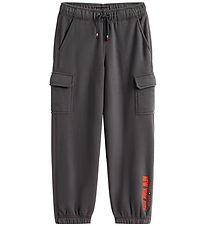 Tommy Hilfiger Sweatpants - Cargo - Washed Black w. Orange