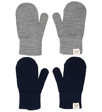 MP Wanten - Comfortabel - Wol - 2-pack - Mix Lichtgrijs Gevlekt/