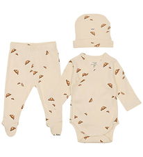 VACVAC Gift Box - Trousers w. Feet/Beanie/Bodysuit l/s - Rib - C