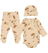 VACVAC Gift Box - Trousers w. Feet/Beanie/Bodysuit l/s - Rib - C