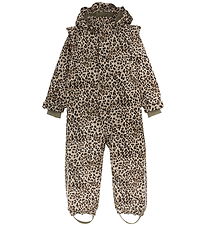 En Fant Schneeanzug - m. Teddy - Rüschen - Kiefer Bark m. Leopar