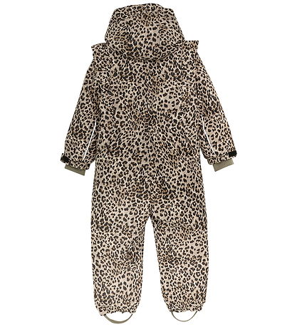 En Fant Snowsuit - Pine Bark w. Leopard/Ruffles