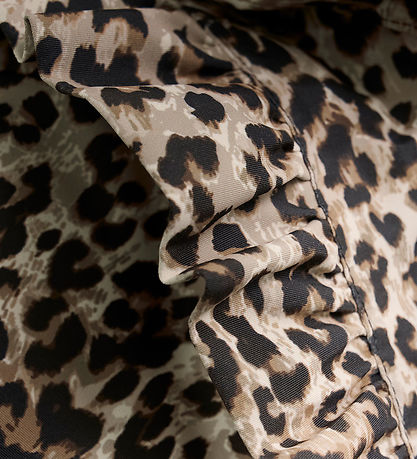 En Fant Snowsuit - Pine Bark w. Leopard/Ruffles