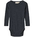 Wheat Bodysuit l/s - Wool/Silk - Rib - Liea - Navy
