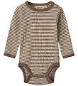 Wheat Bodysuit l/s - Wool - Rib - Lucca - Wood Stripe