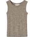 Wheat Undershirt - Wool/Silk - Rib - Iggy - Khaki Melange