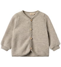 Wheat Cardigan - Wool fleece - Kari - Khaki Melange