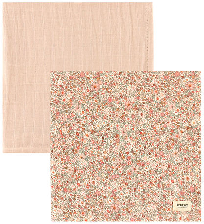 Wheat Muslin Cloths - 2-Pack - 65x65 cm - Muslin Kaya - Rose Dus