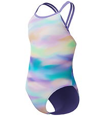 Speedo Badedrakt - Trykt dobbeltstropp - Lilla/Grønn/Oransje