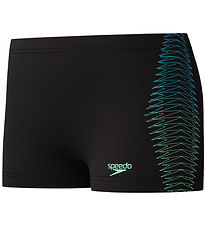 Speedo Badebukser - Plastisol Placement - Sort m. Grøn
