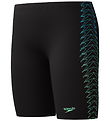 Speedo Swim Trunks - Plastisol Placement - Black w. Green