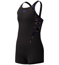 Speedo Badedragt - HyperBoom Splice Legsuit - Sort/Fersken