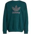 adidas Originals Peysa - Trefoil Crew - Aurivy/Black