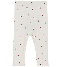 Minymo Leggings - Rib - Advocaat m. Harten