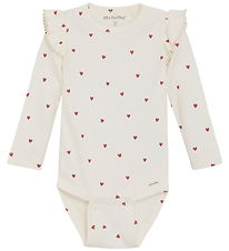 Minymo Romper l/s - Rib - Advocaat m. Harten