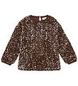 Minymo Bluse – Velours – Woodrose m. Pailletten