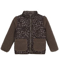 Minymo Jacket - Chocolate Chip w. Leopard Print
