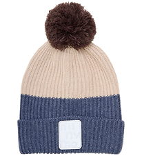 Minymo Beanie w. Fleece - Wool/Acrylic - Parisian Night w. Pom-P