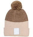 Minymo Beanie w. Fleece - Wool/Acrylic - Caribou w. Pom-Pom