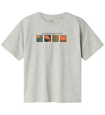 Name It T-shirt - NkmOrland - Grey Melange w. Print