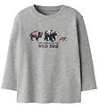 Name It Bluse - NmmOris - Grau Meliert m. Tiere