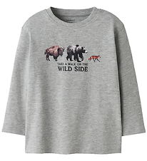 Name It Blouse - NmmOris - Grey Melange w. Animals