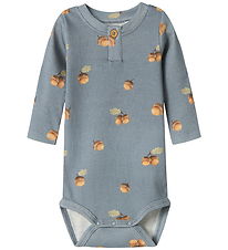 Name It Bodysuit l/s - Rib - NbmOlyan - Tradewinds w. Acorn