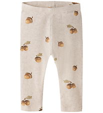 Name It Leggings - Rib - NbmOlyan - Peyote Melange w. Acorn
