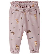 Name It Trousers - NbfOtia - Burnished Lilac w. Animals