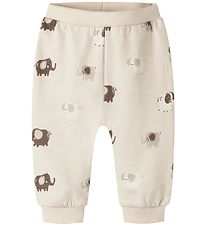 Name It Sweatpants - NbnOhapi - Peyote Melange w. Elephants