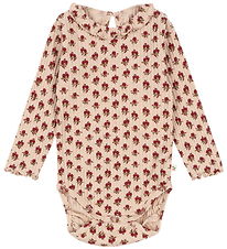 Konges Sløjd Bodysuit l/s - Rib - Nia - Ruby Rose w. Pointelle