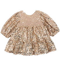 Konges Sløjd Dress - Purple Sequins Bow - Gold Glitter
