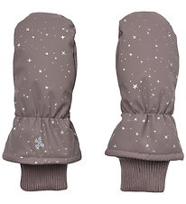 Wheat Mittens w. Fleece - PU - Stormy - Purple Stone Stars