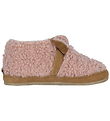 Melton Leder-Krabbelschuhe - Unscharf Teddy - Rose Dawn