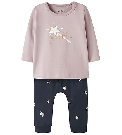 Name It Pyjama Set 2 Parts - NbfVubie - Burnished Lilac/Navy Bla