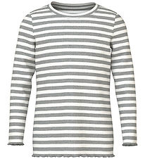 Name It Blouse - Rib - NmfVemma - Grey Melange/Cloud Dancer