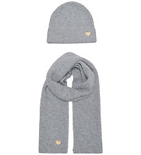 Kids Only Beanie and Scarf - Knitted - KogAvery - Light Grey Mel