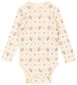 Konges Sløjd Bodysuit l/s - Rib - Minnie - Fleur Decor w. Pointe