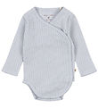 Konges Sløjd Bodysuit l/s - Rib - Minnie - Gray Dawn w. Pointell